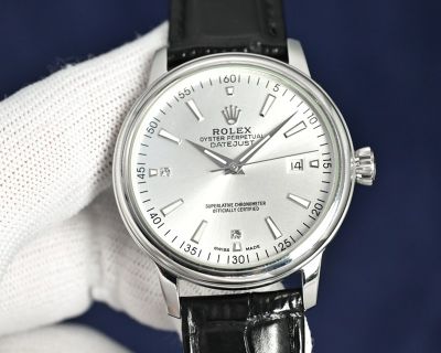 Rolex Datejust 8215 Movement 40mm 316L Steel White Gold Case 100m Waterproof White Face Watch
